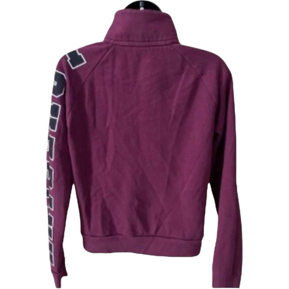 Women's Victoria's Secret PINK Maroon Quarter-Zip Sweatshirt - Small - Picture 2 of 3